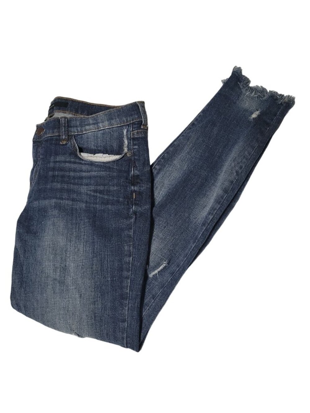 Harper Jeans Womens Size 30 Skinny Low Rise Dark Wash Raw Hem Ripped Denim Pants